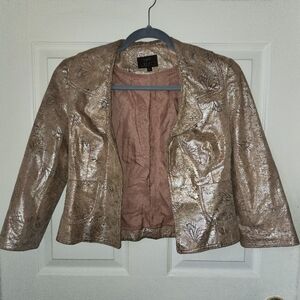 Vintage Vakko Women's Metallic Leather Jacket